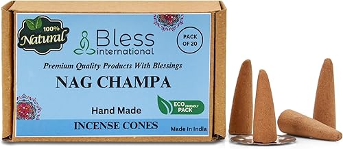 Bless-International Nag Champa 100% - Conos de incienso naturales hechos a mano, sumergidos a mano, orgánicos, sin productos químicos para disponible en Yaxa El Salvador