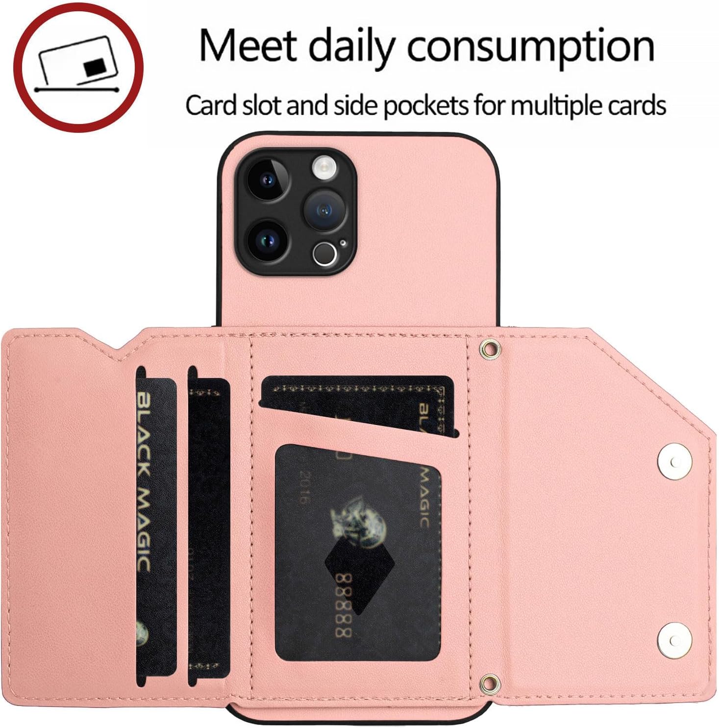 iPhone 12 Pro case with card slots open