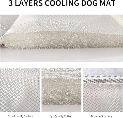 Miniatura 4 de Tapete para cama de perro XXL de 55 x 44 pulgadas, portátil, lavable para perros jumbo, colchón para dormir (54 x 44 pulgadas, plateado)