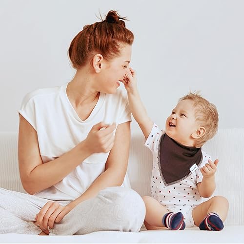 Miniatura 56 de Baberos tipo bandana para bebés para niños y niñas, súper suaves, unisex, paquete de 12 baberos de algodón orgánico absorbentes para dentición y