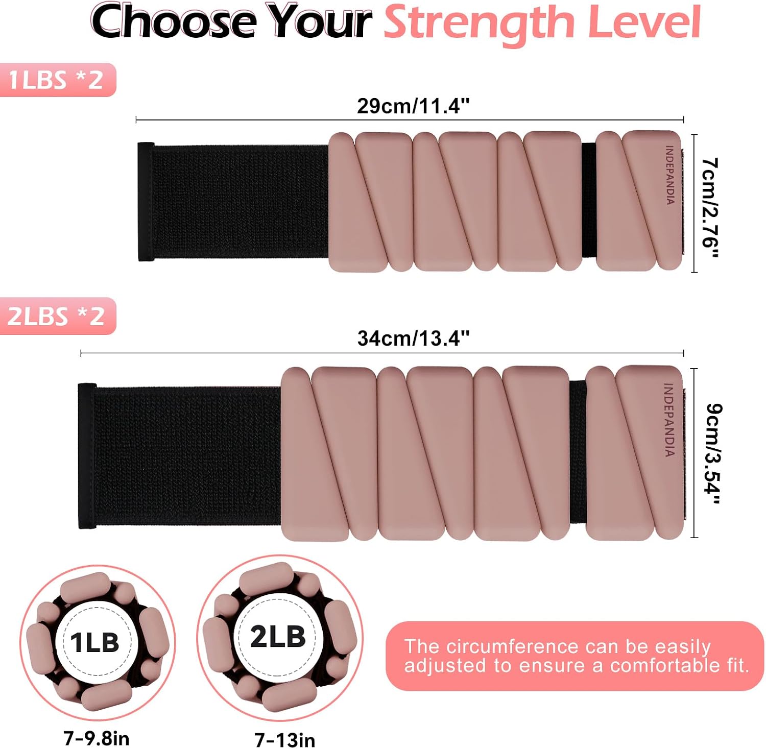 Wrist Ankle Weights for Women & Men, 2lbs/4lbs Adjustable Weighted Bangles to Boost Calorie Burn & Strength, Arm & Leg Weights for Pilates, Yoga, Walking, Barre, Gym & Home Workout