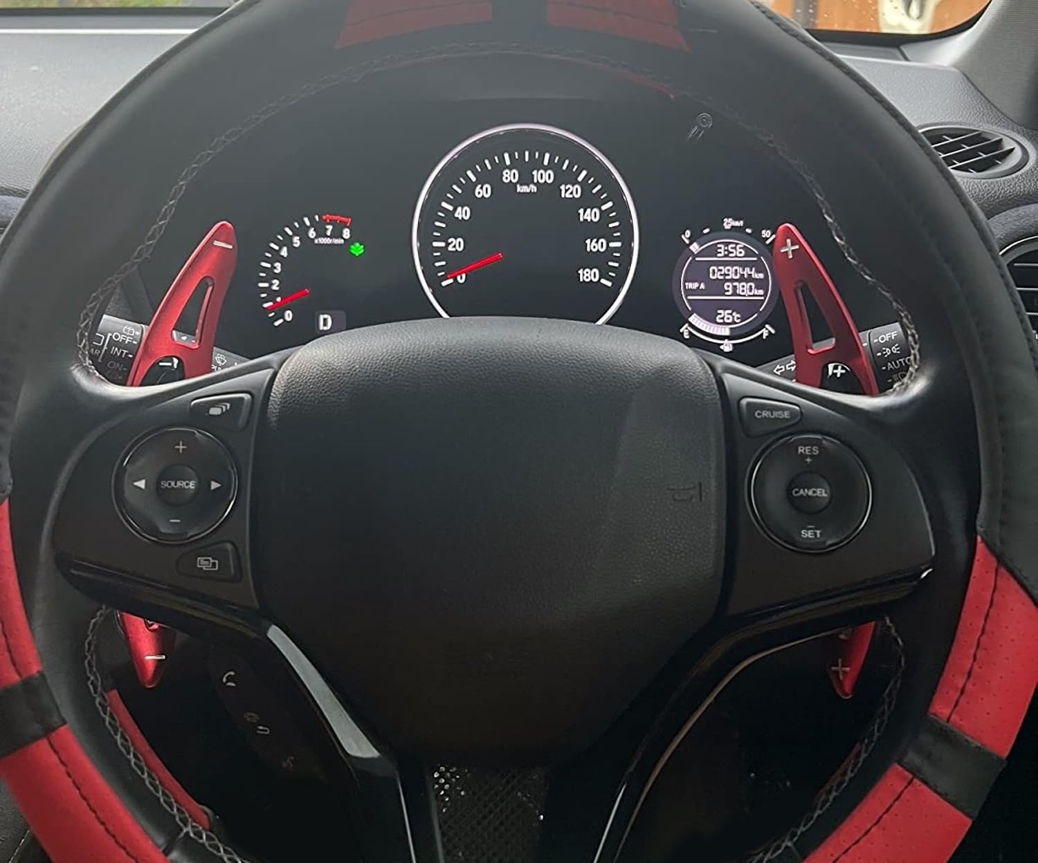 iJDMTOY Red CNC Billet Aluminum Large Paddle Extensions Compatible with Honda HR-V Vezel, Honda FIT Jazz