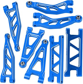 Aluminum Alloy Front & Rear Suspension Arms Set for Arrma 1/14 Typhon Grom 1/18 Granite Grom Upgrade Blue