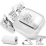 PRT Mini Sticker Printer, Portable Thermal Printer with 1 Roll Sticker Paper, Inkless Sticker Maker, Bluetooth Label Printer for Study Notes,Lists,Pictures,DIY Creations Small Printers for Home Use