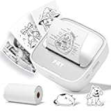 PRT Mini Sticker Printer, Portable Thermal Printer with 1 Roll Sticker Paper, Inkless Sticker Maker, Bluetooth Label Printer for Study Notes,Lists,Pictures,DIY Creations Small Printers for Home Use