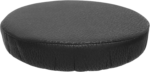 WINOMO Stool Cover Round Washable Chair Seat Slipcover Elastic Barstool Seat Cushion Cover Protector for Home Shop Black (Diameter 30cm)