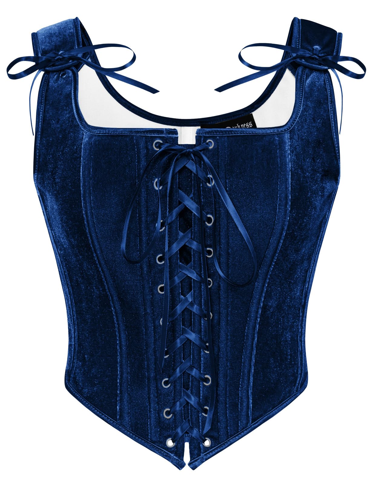 SCARLET DARKNESS Damen Renaissance Korsett Vintage Lace Up Festlich Samt Bustier