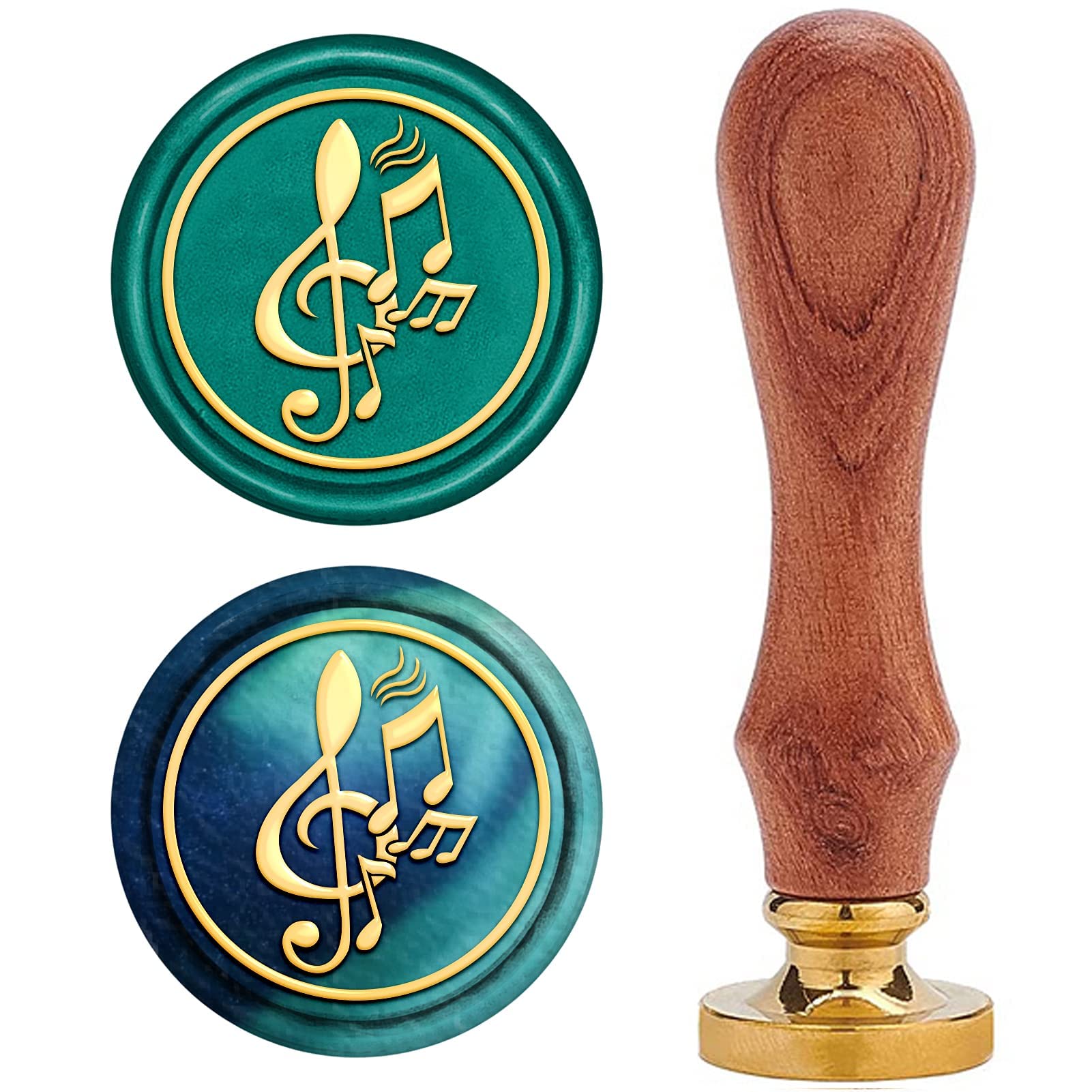 CRASPIRE Orchestral Harp Wax Seal Stamp Kit - 25mm Removable Brass Head With Wood Handle For Invitations & Gift Wrapping