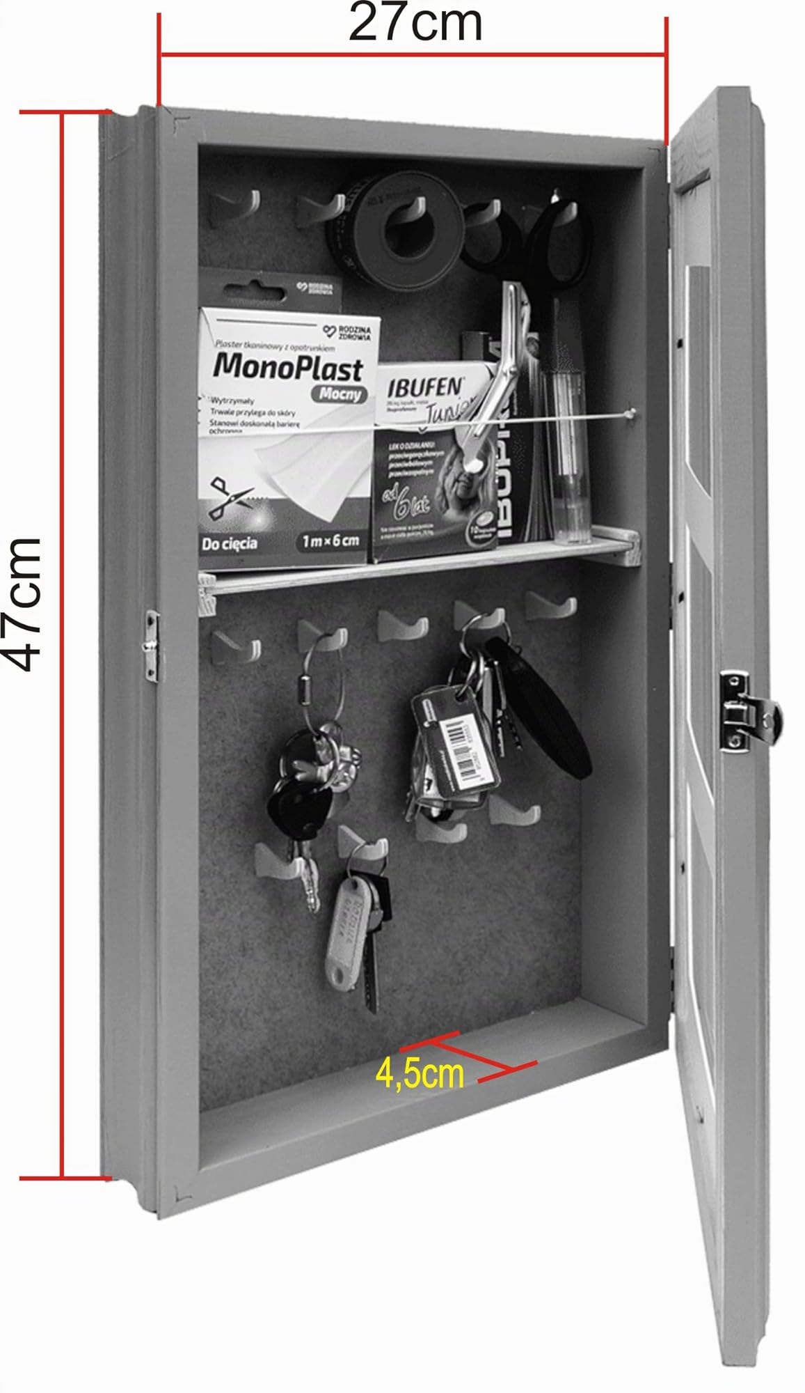 SKA-VD Kleiderschrank mit Wandhaken | Schlüsselkasten zur Wandmontage | Schlüsselanhänger, Wanddekoration, Vintage