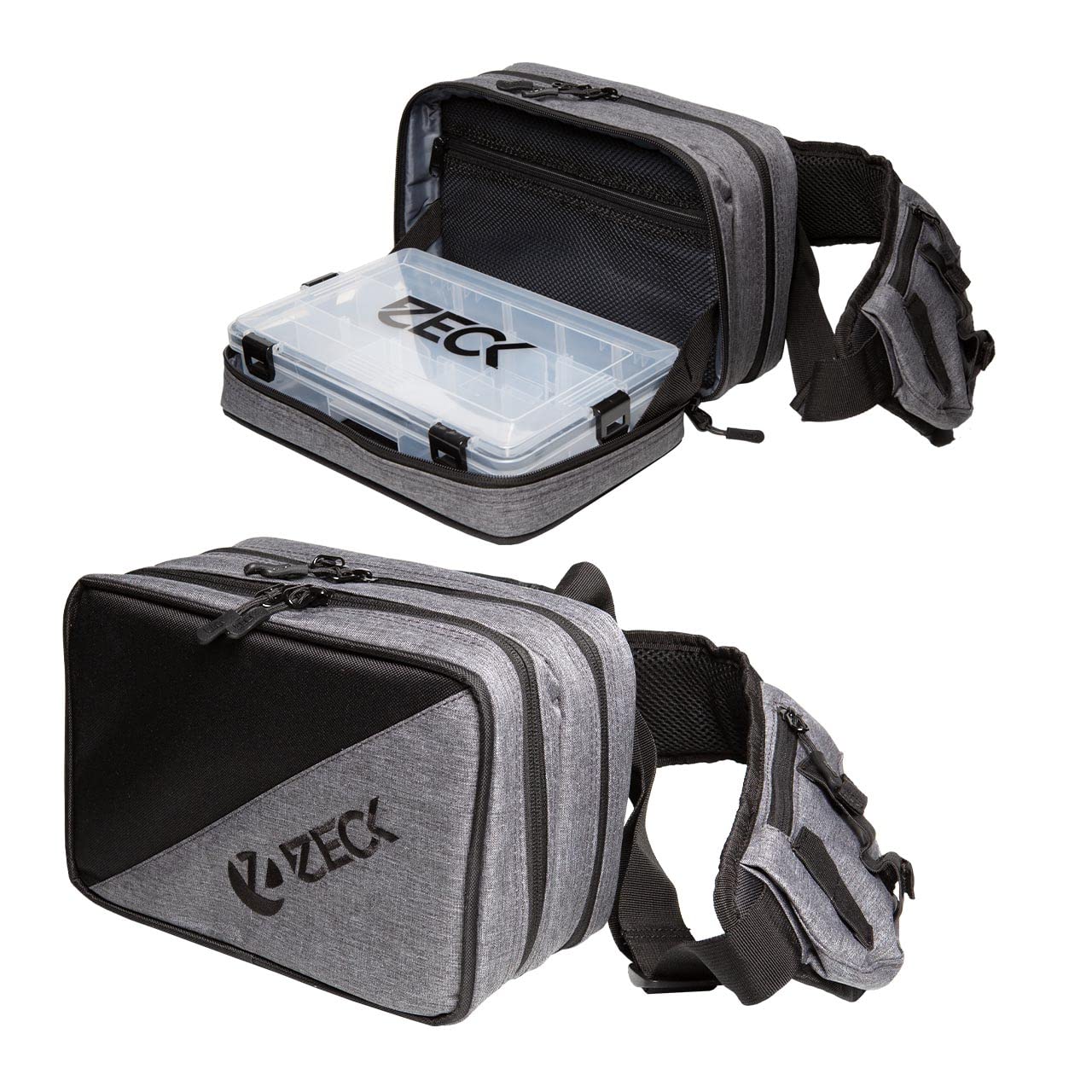 Zeck Sling Bag 5000 + 2 x Tackle Box WP M - Kunstködertasche für Wobbler & Gummifische, Angeltasche für Kunstköder, Tackletasche