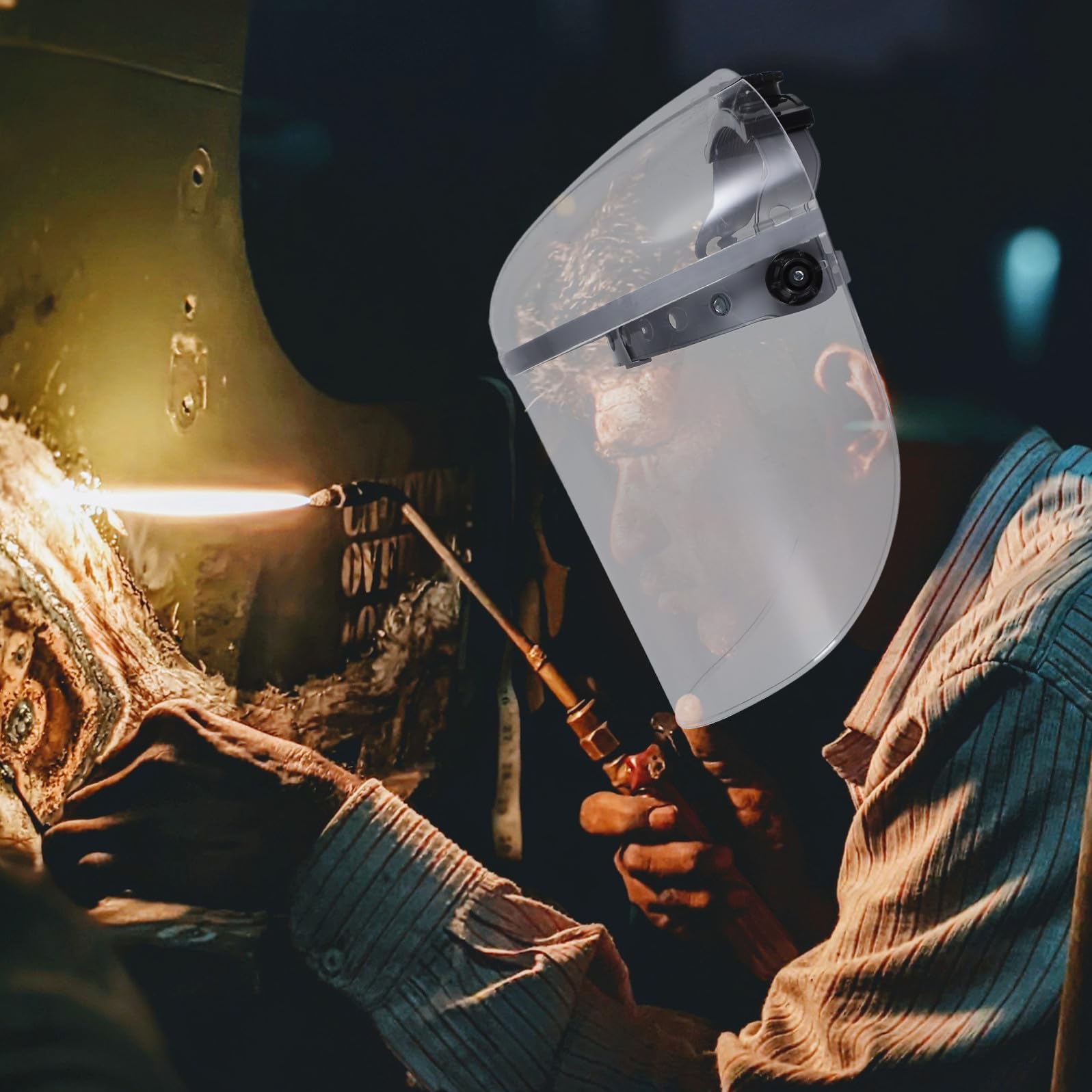 Visiera Protettiva Schermo Facciale in Pmma Resistente All'olio Trasparente Facile da Trasportare per Protezione da Polvere e Spruzzi Durante Corsa e Camminata
