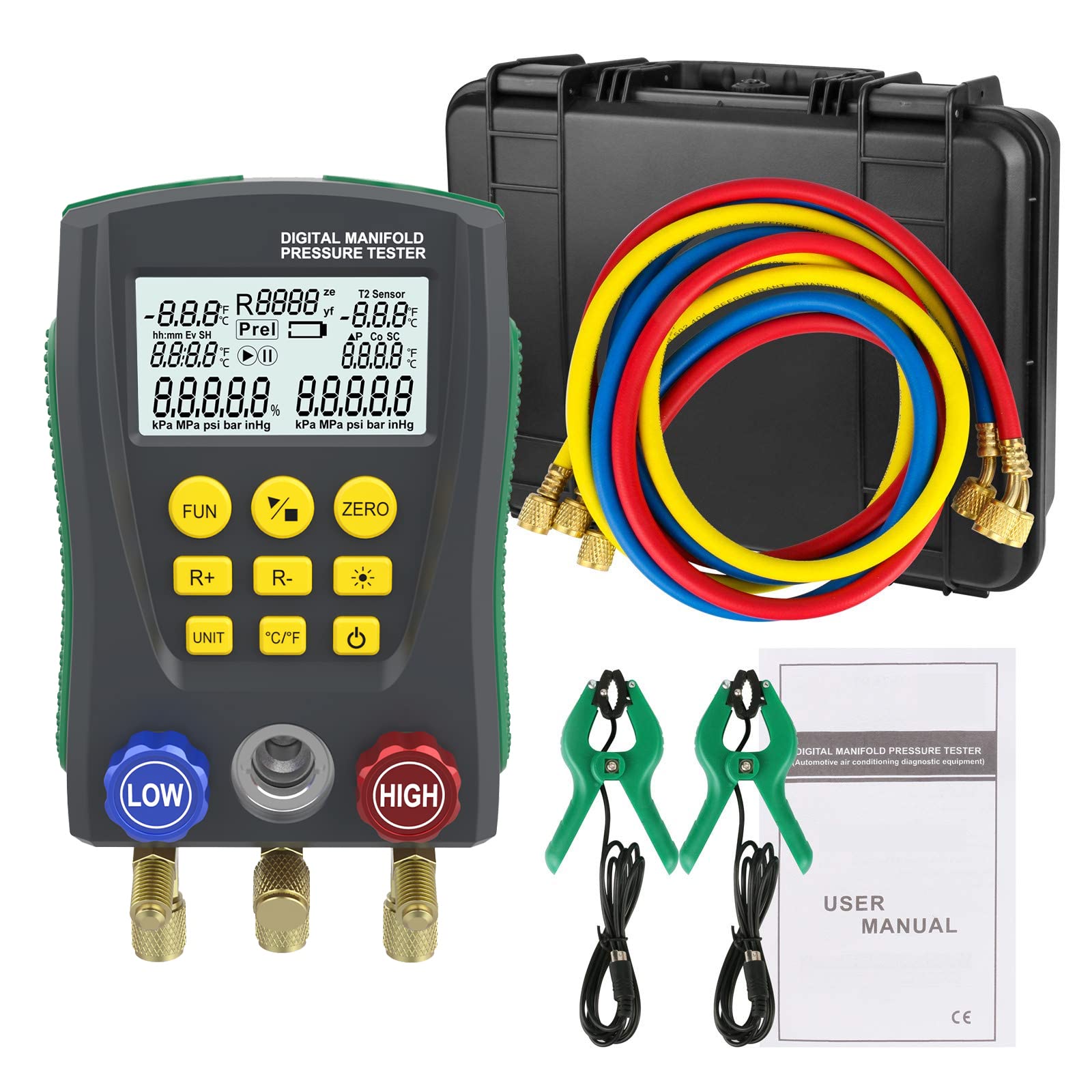 Buy AUTOAND Refrigerant Manifold HVAC System Gauge Set, A/C Air