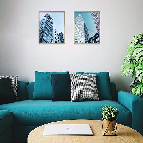 Vista 22 de Frametory - Marco de aluminio de 11 x 14 para fotos de 8 x 10 (en pulgadas), con paspartú marfil, de pared, con gancho de sierra, pestañas Bronce