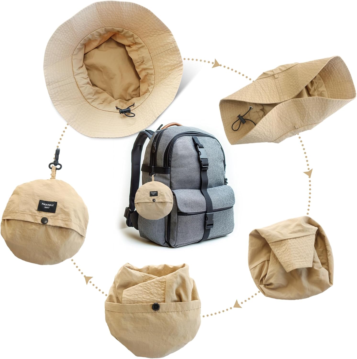 NPQQUAN Waterproof Quick Dry Bucket Hats for Woman Men Packable Foldable Rain Sun Hat Lightweight Hiking Hat - Image 5