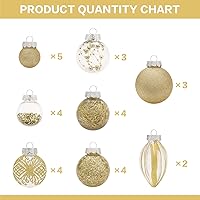 Vista 3 de Juego de adornos navideños, 32 piezas de bolas colgantes de Navidad de plástico transparente irrompibles para decoración de árbol de Navidad