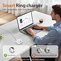 Vista 3 de Compatible con cargador Oura Ring 4, base de carga rápida y cable USB-C, Oura Ring 4 imprescindibles para los usuarios (blanco, tamaño 11)