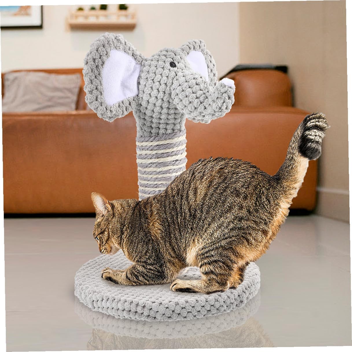 FRCOLOR 2pcs Small Elephant Design Cat Scratching Post Set Sisal Vertical Cat Climber with Resting Platform Sturdy Kitten Scratcher