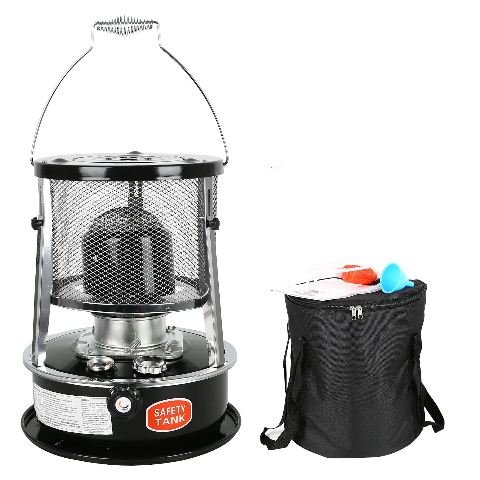 Chauffage à pétrole avec 4 gants, 2600 W, poêle à pétrole pour intérieur, avec protection contre les chutes et 5 mèches, grand chauffage portable au pétrole, pour camping, chauffage de tente,