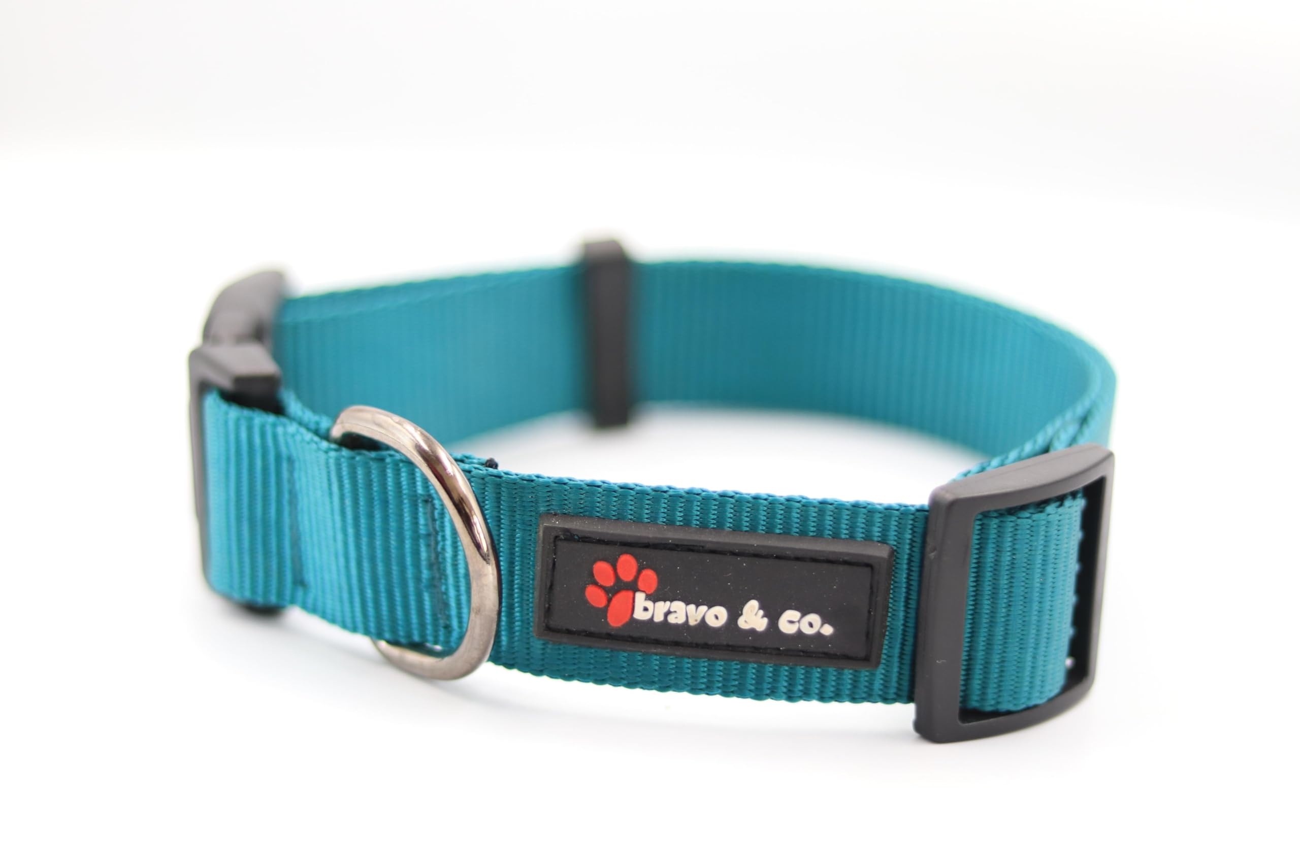 Bravo & Co Solid Emerald Dog Collar Belt - Adjustable, Durable & Comfortable Dog Collar for All Breeds | Strong Buckle for Safe Daily Walks, Training & Outdoor Adventures | Stylish & Reliable| M