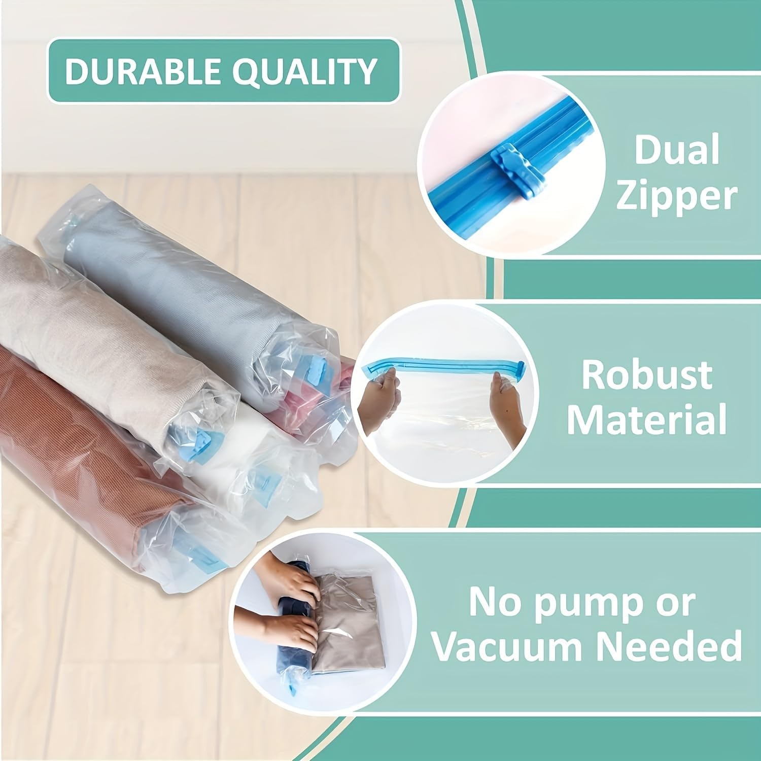 Vacuum Storage Bags 9 Pack with Electric Pump – 2 Jumbo + 2 Large + 5 Small, Space Saver Bags for Clothes, Comforters & Bedding, 80% More Storage, Waterproof & Reusable