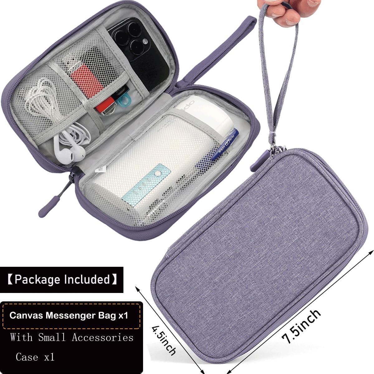 dealcase Canvas Small Messenger Bag for Men Women, Casual Shoulder Bag Chest Bag Travel Carry Bag Multi-pocket Purse - Image 5