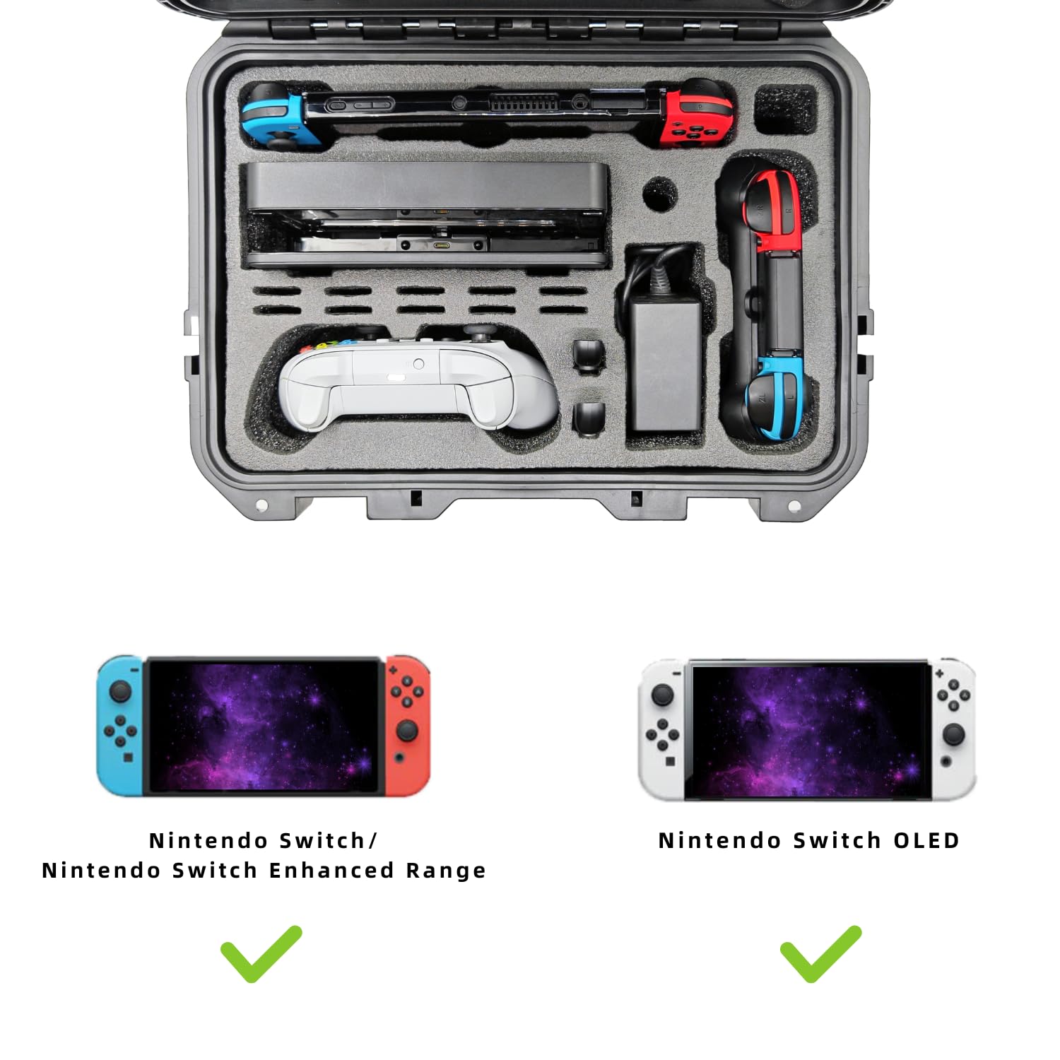 Luck&Link Custodia di trasporto adatta per Switch, Hard Professional Impermeabile Interruttore Custodia di trasporto per swtich,controller,piccola docking station e altri accessori AC Charge