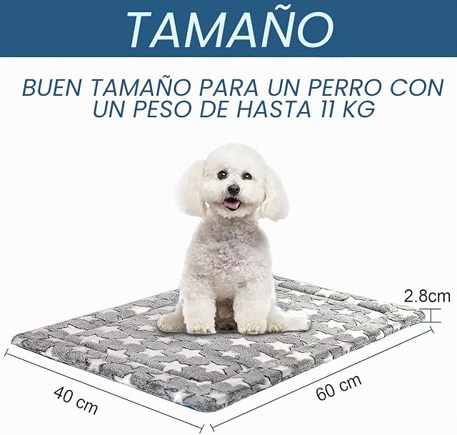 Foto 2 de 8 de SuperKissen24Cama y Colchón Reversible para Perro, Gato - Cama Lavable Pequeña para Perro - 60x40 cm Estrellas