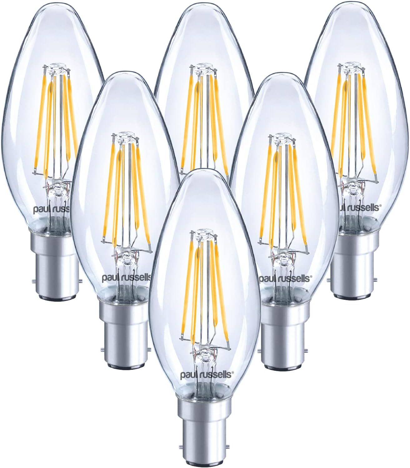 paul russells LED Filament Candle Light Bulbs Small B15, 40w