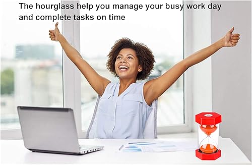 Miniatura 6 de Reloj de arena con temporizador de arena de 5 minutos, reloj de arena de plástico de 5 minutos, reloj de arena rojo grande de 5 minutos,