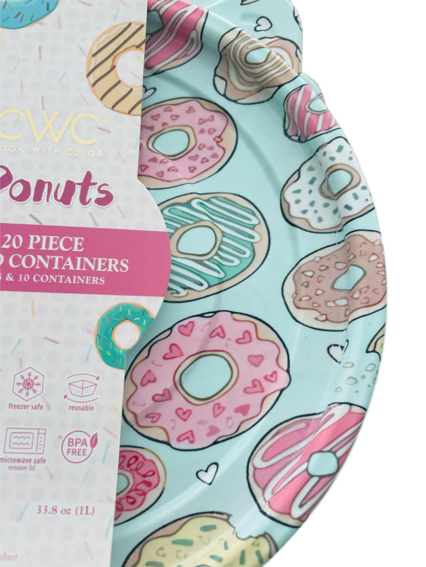 Amazon.com: COOK WITH COLOR 20 Piece Round Plastic food containers. 10 Lids  & 10 containers ROUND (DONUTS): Home & Kitchen