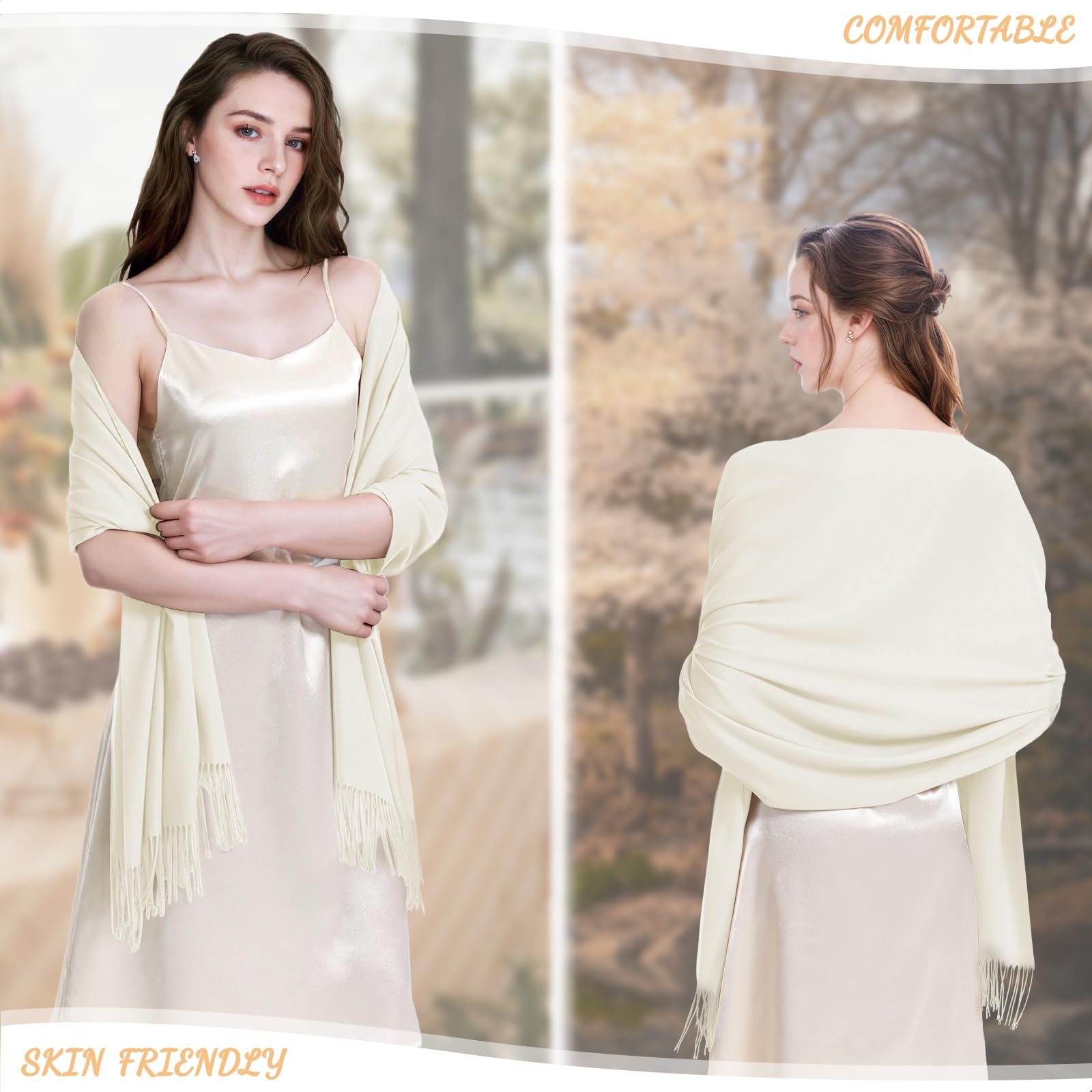 Pashmina Schal Damen Festliche Stola für Abendkleid Tücher Schultertuch Geschenk für Winter Hochzeit Herbst Braut Party