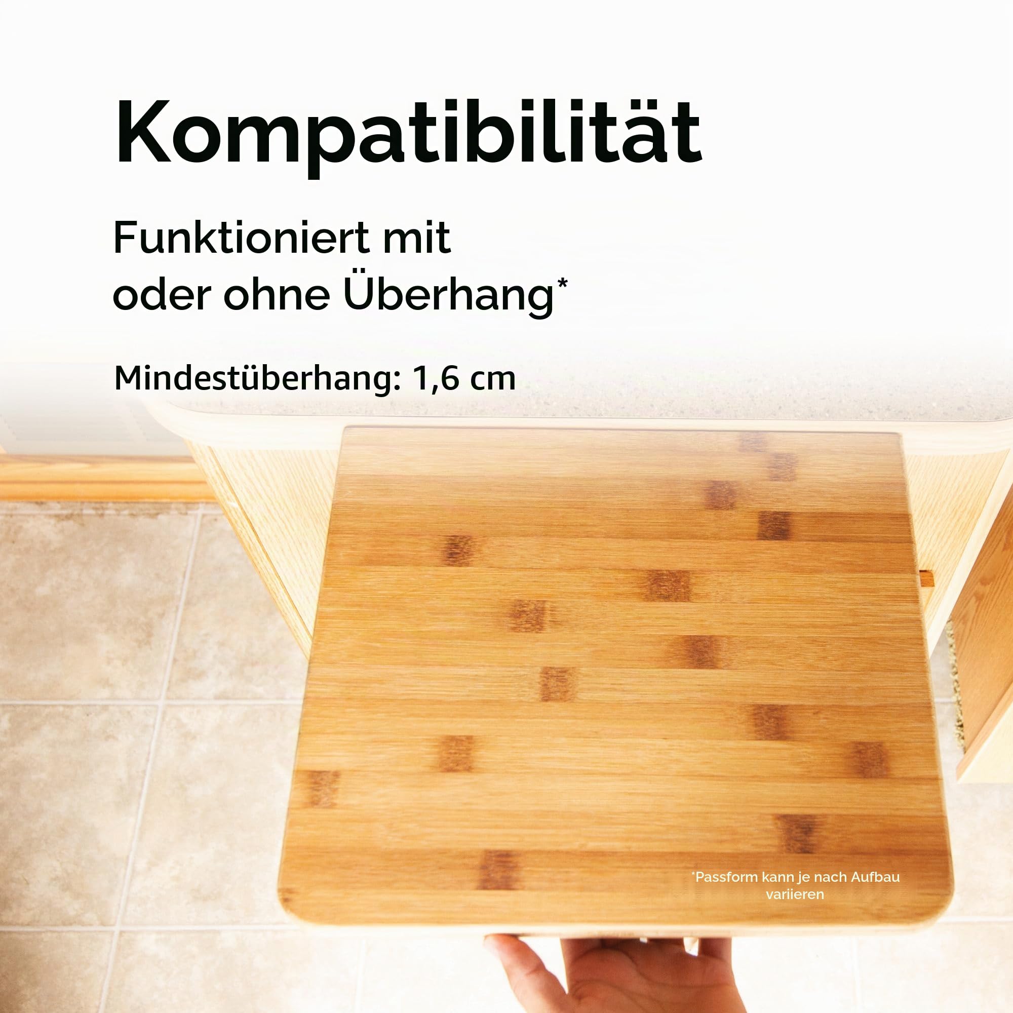 Camco 30,5 x 34,9 x 1,9 cm Bambus-Akzente, Wohnmobil, praktisch und langlebig, zusammenklappbare Holz-Arbeitsplattenverlängerung, geeignet für Lebensmittelkontakt, Braun