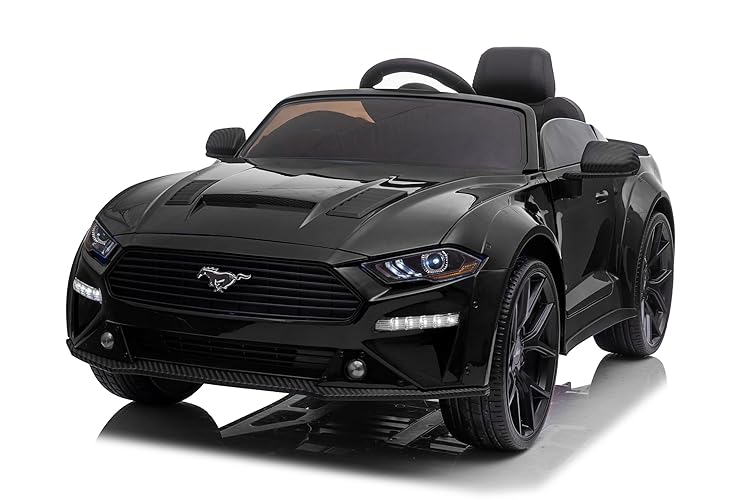 FINOOS Kinderauto Ford GT-500 24V Kinder Elektroauto 2,4GHz Fernbedienung 2-6 Jahre (Schwarz) - Schwarz