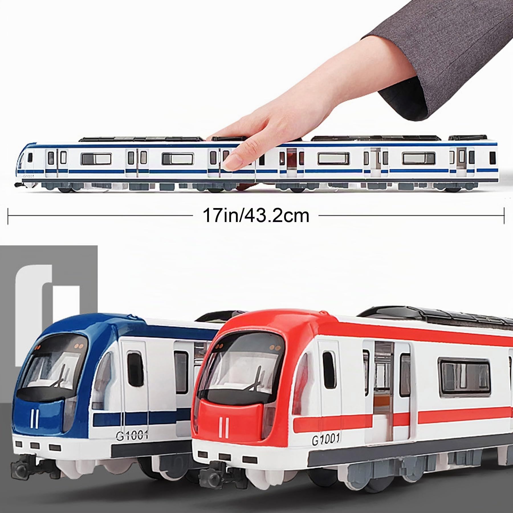 Juegos de Juguetes de Metro, Juegos de Coches de Juguete de aleación Metro Urbano, Juegos de Juguetes de Modelos de automóviles(Azul)