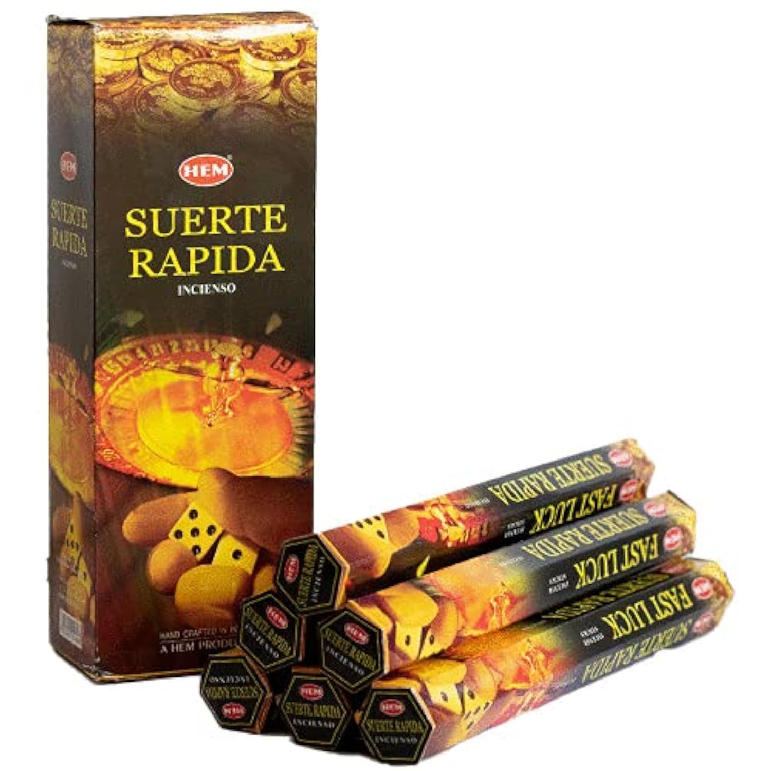 Hem Fast Luck Incense Sticks (120 Sticks, 6 Boxes Inside) - 9 Inches Long, 20g per Box - Perfect for Meditation, Rituals,Cleansing & Positive Vibration.