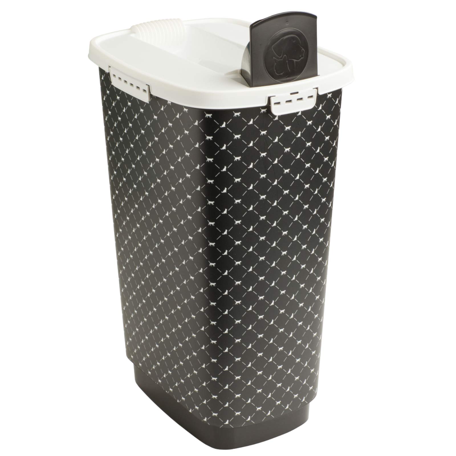 Rotho MyPet Cody Contenitore per Alimenti per Animali Domestici con Coperchio, Plastica (PP) sans BPA, Nero, 50 L, 39.7 x 29.6 x 58.5 cm