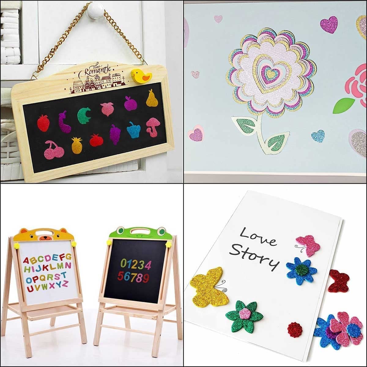 10 sztuk brokatowych arkuszy pianki EVA – różne kolory do dekoracji świątecznych – grubość 2 mm, 7,87 x 11,8 cala