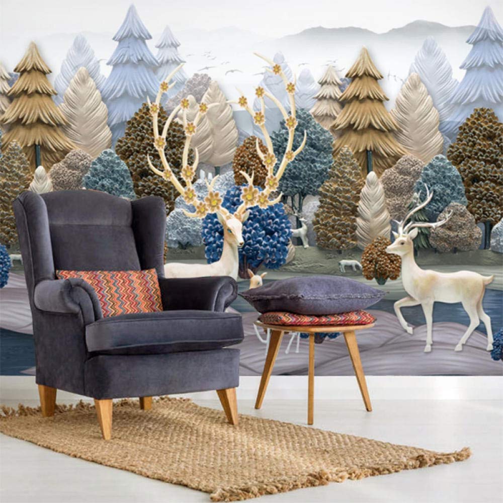 Papier peint personnalisé 3D rétro forêt décoration murale salon 430x300