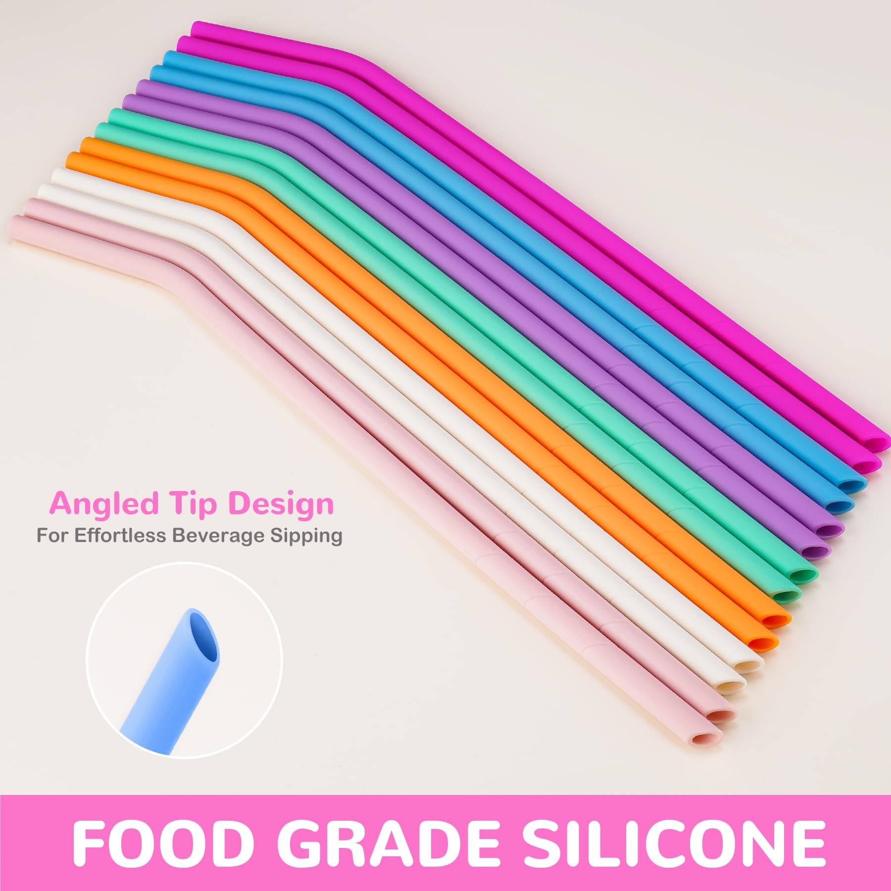 NiHome Cannucce in silicone da 35,6 cm, confezione da 14 per