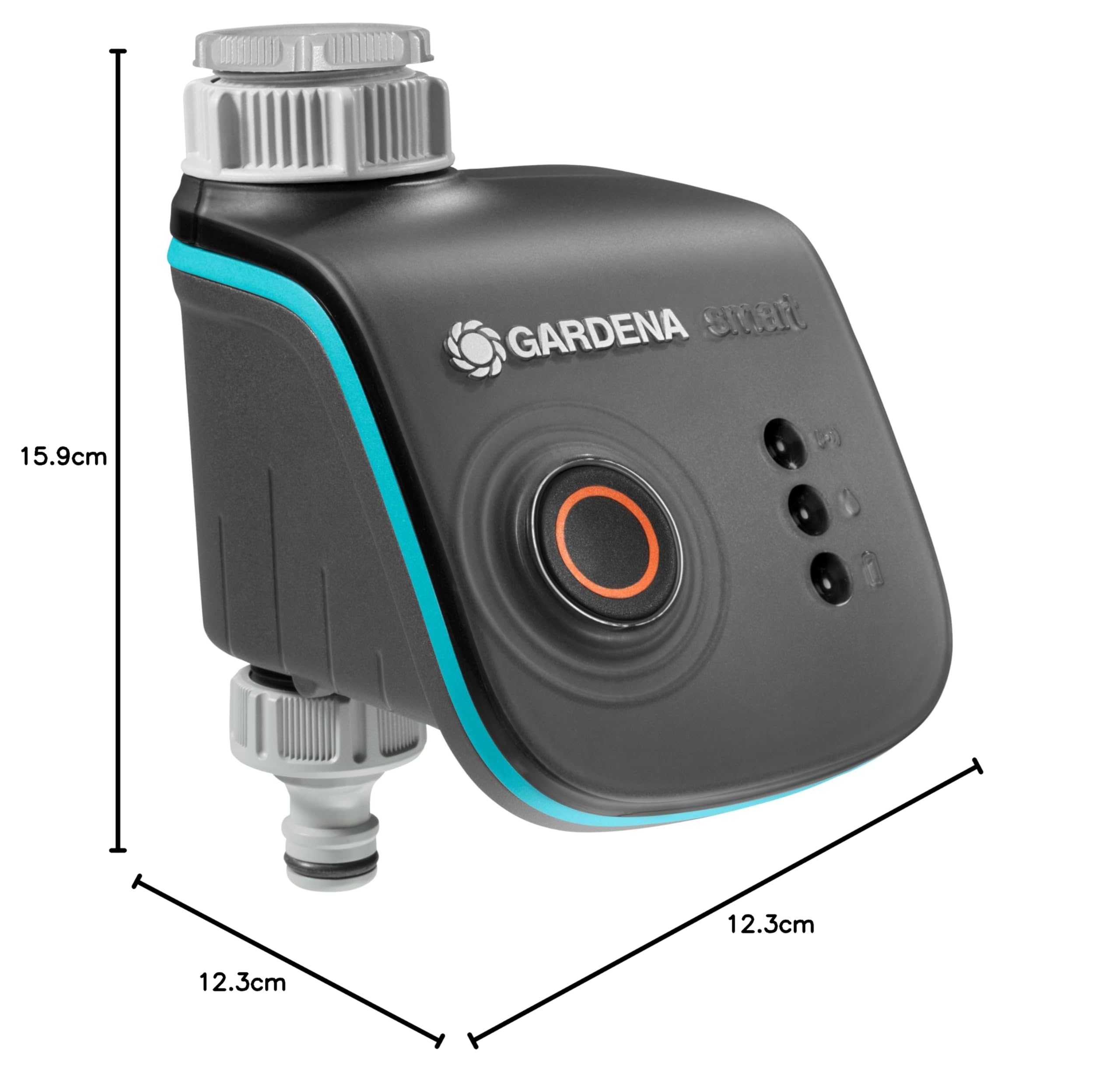 Gardena smart Water Control: do sterowania nawadnianiem przez aplikację na smartfona, ostrzega przed mrozem, technika zaworowa, idealny do systemu Micro-Drip-System lub Sprinklersystem (19031-20)