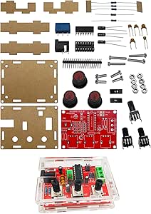 Onyehn XR2206 High Precision Function Signal Generator DIY Kit Sine/Triangle/Square Output 1Hz-1MHz Adjustable Frequency Amplitude + Transparent Case Box