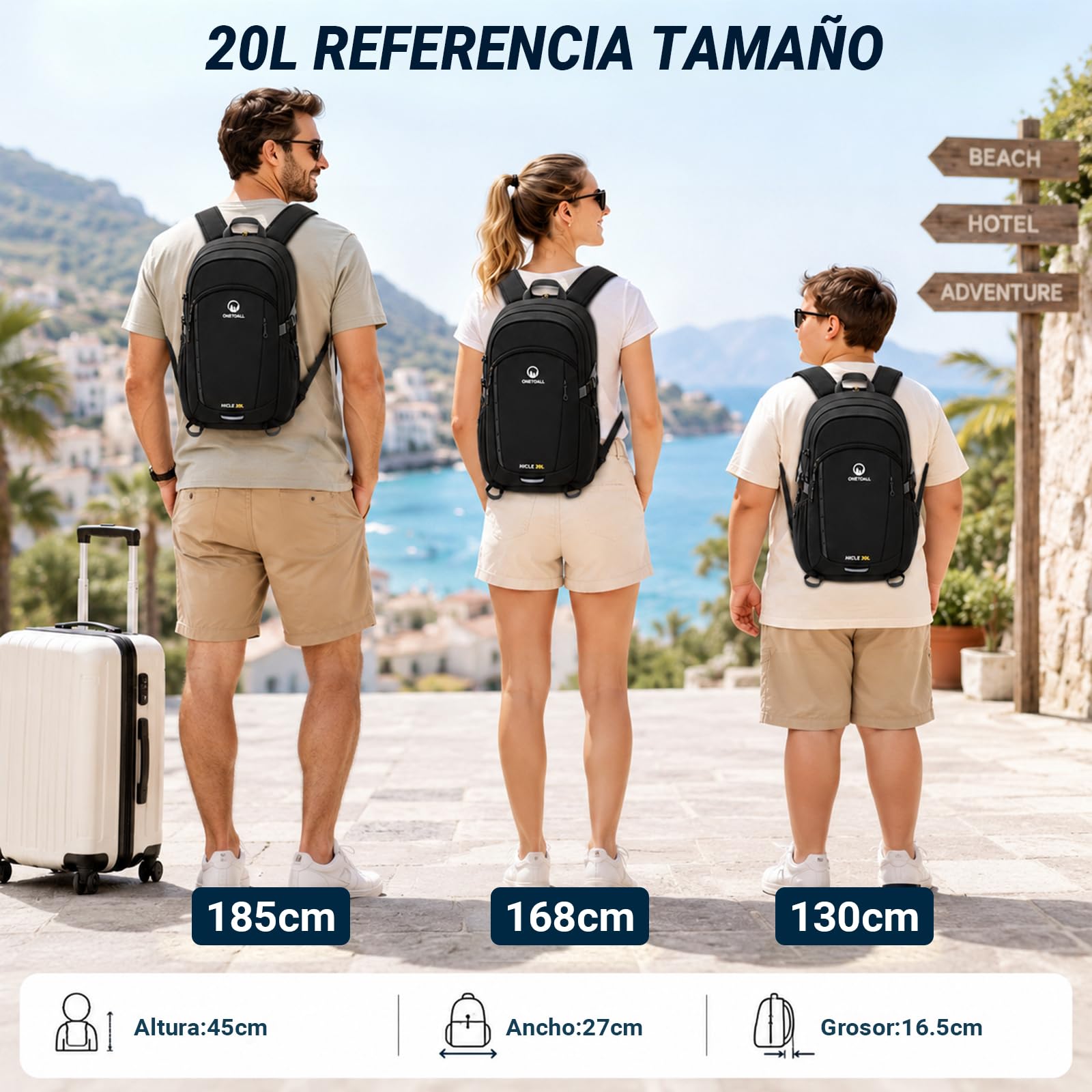 Mochila Senderismo 20L, Mochila Trekking 20 litros, Mochilas Montaña Impermeable Transpirable Hombre Mujer para Excursión|Esqui|Ski|Ciclismo|Viajes|Trayectos Diarios, Ultraligera Solo 510g