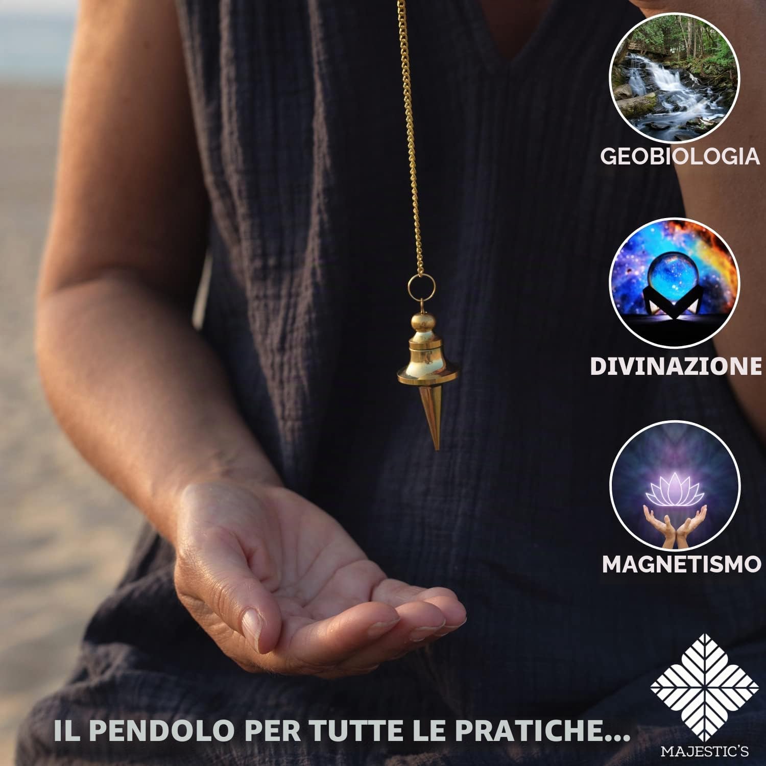 Bacchette Rabdomante di Rame Modello DELUXE & Pendolo esoterico divinatorio di radiestesia TROUVIER: confezione di sopravvivenza professionale [Soddisfatti o Rimborsati A VITA]