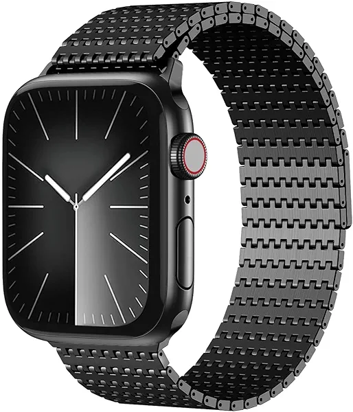 BEAEN Magnetic Mesh Loop Band Compatible with Apple Watch Band 49mm 46mm 45mm 44mm 42mm 40mm 41mm 38mm Men Women, Stainless Steel Adjustable Metal Strap for iWatch Series 10 9 8 7 6 5 4 3 2 1 Ultra SE