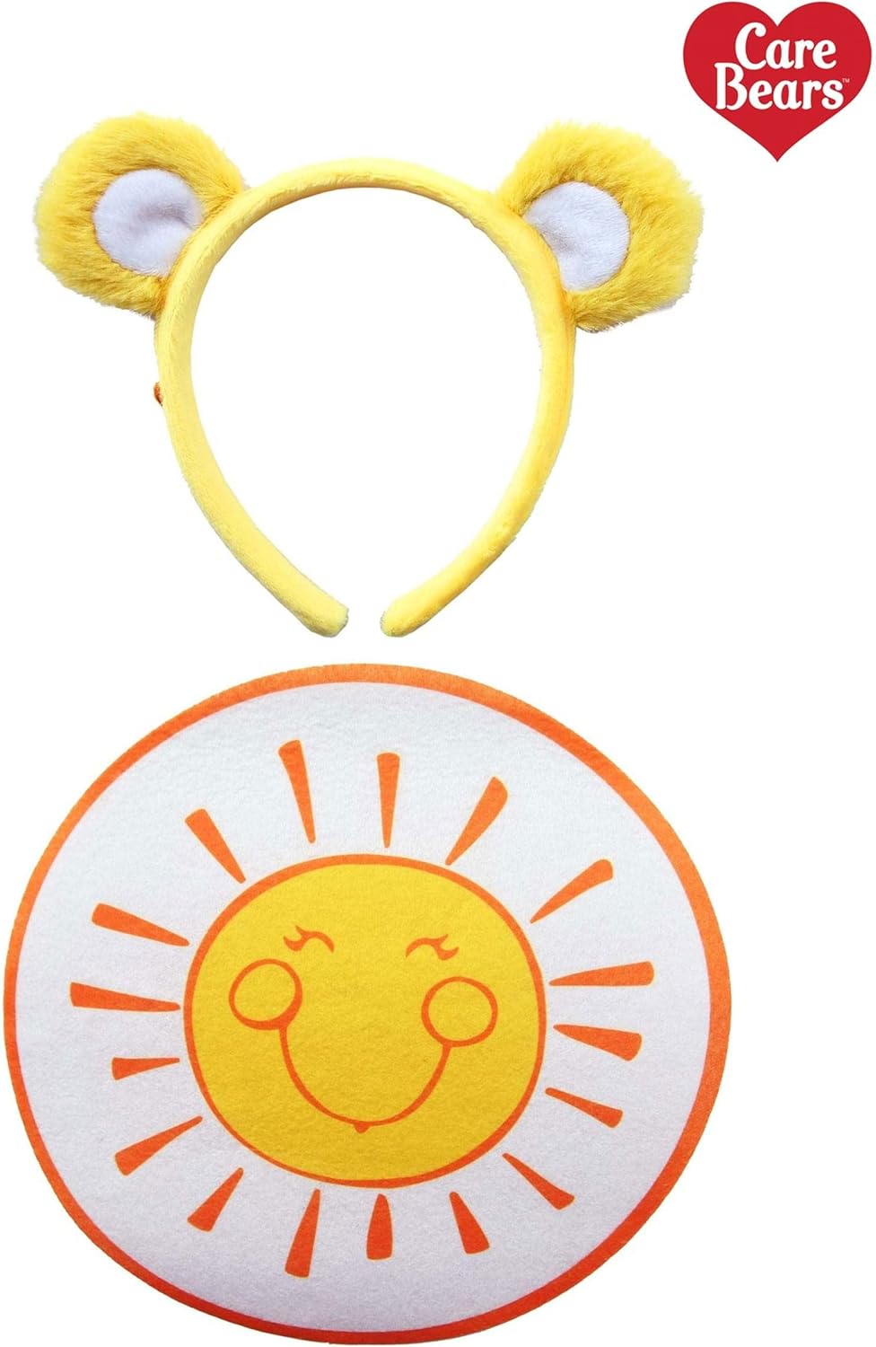 Care Bears Funshine Bear Ears & Patch Costume Kit for Adults with Headband & Iron-On Patch Accessory Set - Image 2