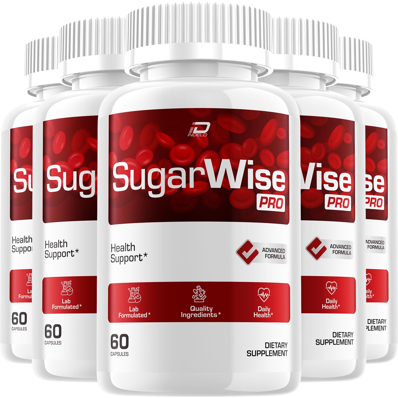 SugarWise Capsules – SugarWise Pro Natural Blend Daily Health Vitamins Supplement (5 Pack - 300 Capsules)
