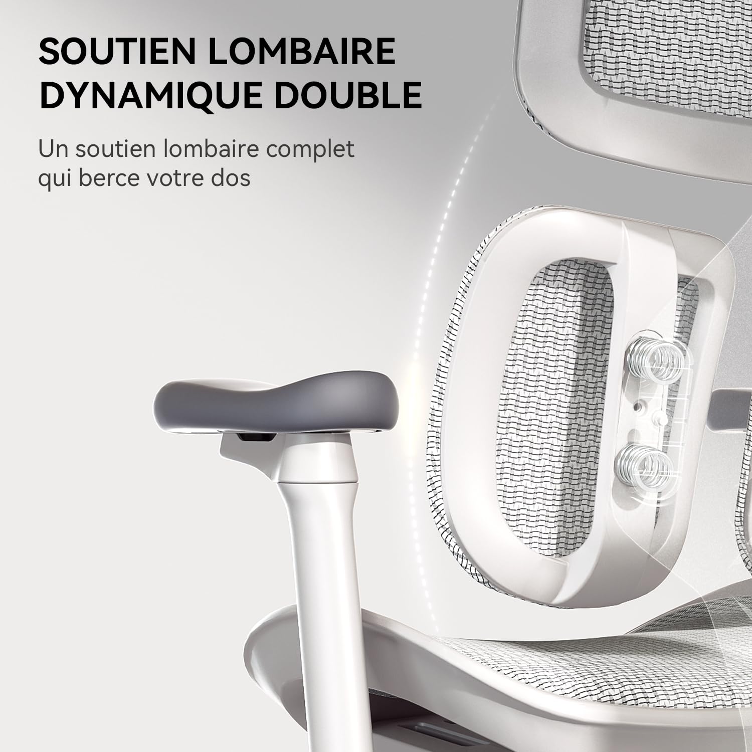 SIHOO Doro S100 Chaise de Bureau Ergonomique - avec Un Soutien Lombaire Dynamique Double, Dossier réglable sur 5 Niveaux, accoudoirs coordonnés en 4D, Angle d'inclinaison Maximal de 135 degrés, Blanc