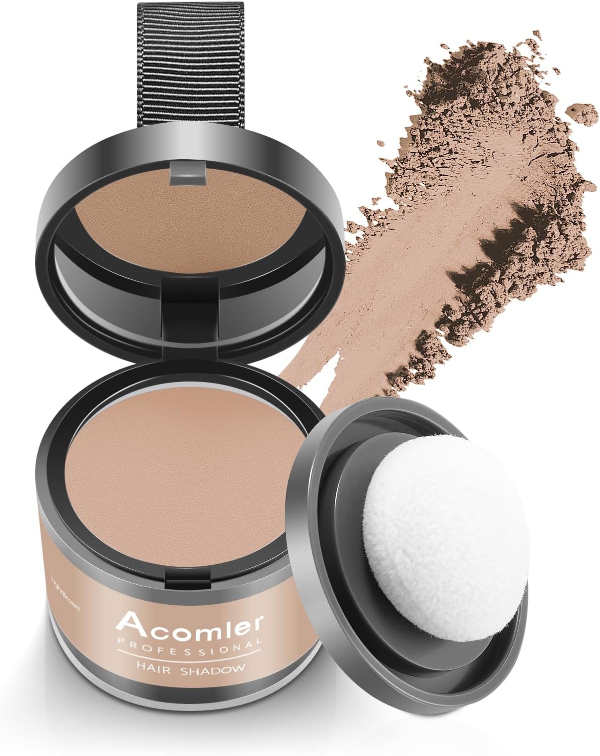 Acomler Root Cover Up Powder for Thinning Hair and Hairline Shadows - Light Brown for Hair Coverage, Eyebrows, Beard Line, and Bald Spots