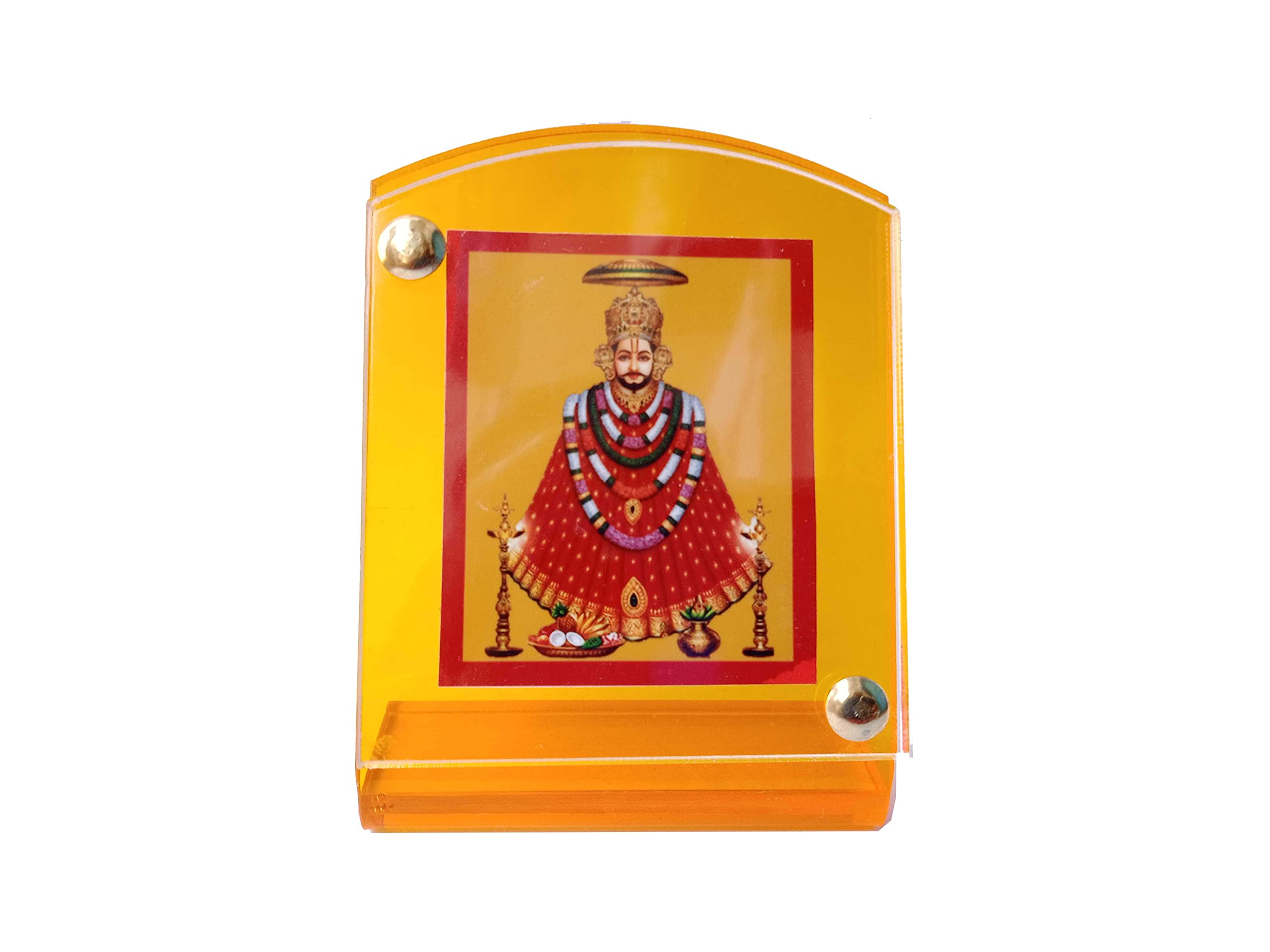 JMStore Hindu God Khatu Shyam Ji Maharaj Acrylic Frame for Car, Home & Office Temple, Multicolour