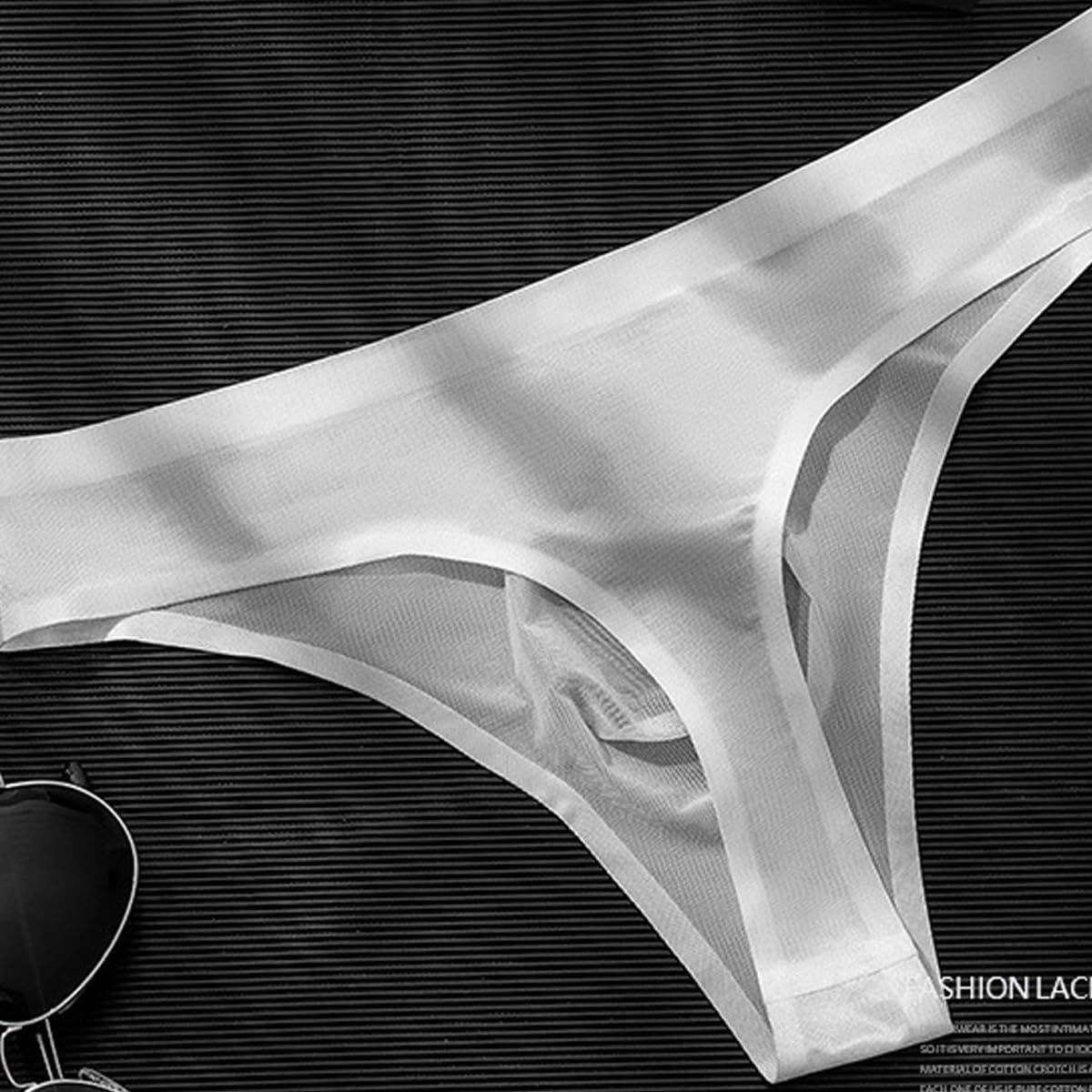 3Pcs Sexy Seamless Underwear Set For Men Low Rise Triangle Ice Silk Thong Briefs for Sports, Gym, and Lounge Sexy Wear